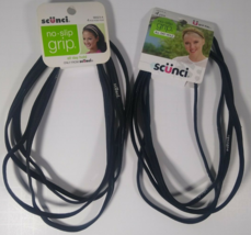 Lot of 2 Scunci No-Slip Grip Flat Headwraps, Black 4 ea  #58323 - £10.35 GBP
