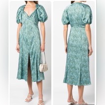 New Cinq A Sept Marice Patterned Midi Dress - Blue Green Size 8 - £138.31 GBP