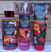 Bath And Body Works Sugared Cherry Crisp Fragrance Mist Body Cream Shower Gel - £31.50 GBP