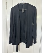 Torrid Black Long Sleeve Cupro Drape Open Front Cardigan Sweater Size M/... - $61.11 CAD
