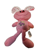 Dan Dee Plush Pink Sock Rabbit Easter Butterfly Stuffed Animal Lovey 11&quot; - $9.29