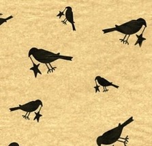 Primitive Tissue Gift Wrap Paper Country Black Crow with Star 10 Sheets Kraft - $5.94