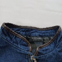 Willi Smith Stretch Full Zip Denim Women's Blue Cotton Blend Jeans Jacket Sz 14 image 5
