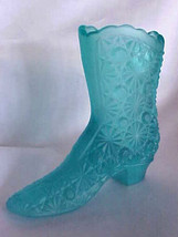 Fenton Art Glass Robin&#39;s Egg Blue Boot Shoe New 1990TL - £20.14 GBP