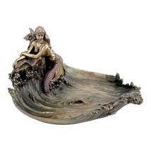 Mermaid Gorgon on Rock Tray and Wave Nude Female Creature - $92.10
