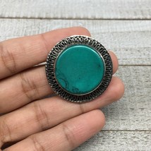 1.4&quot;Turkmen Ring Afghan Tribal Round Synthetic Green Turquoise,7.5,8,8.5,9,TR120 - £6.10 GBP
