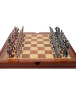 Chess set civil war  theme 32 pieces in pewter- and BOARD - $1,658.83 MXN