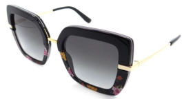 Dolce &amp; Gabbana Sunglasses DG 4373 3400/8G 52-21-140 Black Flowers / Grey Grad - £216.09 GBP