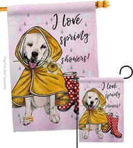 Love Spring Shower Garden House Flag Set Dog Puppy Spoiled Paw Canine Fu... - £31.89 GBP