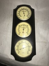 Vintage Sunbeam Wall Barometer Weather Station Temperature Humidity Wood... - $29.60