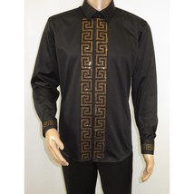Men CEREMONIA Turkey Shirt 100% Cotton Fancy Rhine Stones #TSV 15 Black Slim Fit image 6