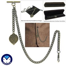 Albert Chain Bronze Pocket Watch Chain for Men Letter Initial E Fob T Ba... - £9.79 GBP+