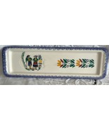 Vintage Quimper CPC Spoon Rest 10 3/4&quot; Length Flowers + People France - $13.56 CAD