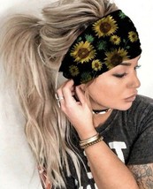 Boho Scrunchy Headband - Hippie Wide Headband - Yoga Headband - £12.68 GBP