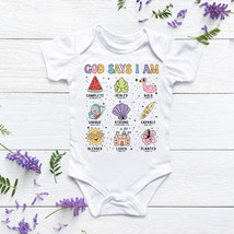 god says i am, baby onesie®, baby bodysuit, baby shower gift, bible verse, relig - £14.13 GBP