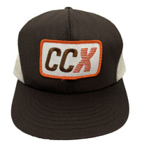 Vintage CCX Hat Cap Snap Back White Mesh Back Trucker Patch Logo Brown Front - £15.91 GBP