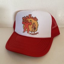 Vintage Bigfoot And Wild Boy Hat Cartoon Trucker Hat snapback Summer Red Cap - £13.93 GBP