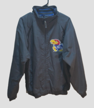 Kansas Jayhawks NCAA Vintage 90s Big 12 Gray Sewn Zip Team Logo KU Jacket M - £24.37 GBP