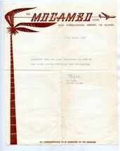 Mocambo Hotel Letter Nadi International Airport Fiji Islands 1967 - $21.78