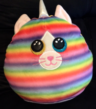 TY plush unicorn cat rainbow color 1blue eye &amp; 1gold eye name Heather super soft - £8.11 GBP