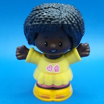Fisher Price Little People African American Girl Figure Braids Yellow Dress - $9.00