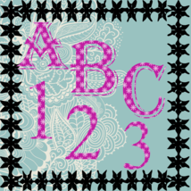 ABC and Numbers 17a-Digital ClipArt-Fonts-Art Clip-Snowflake-Gift Tag-Notebook-H - £0.98 GBP