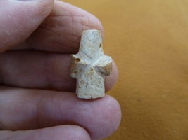 (CR593-23) 5/8&quot; SMALL Fairy Stone CHRISTIAN CROSS Staurolite Crystal MATRIX - $13.09