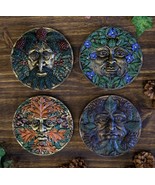 Four Seasons Spring Summer Fall Winter Celtic Greenman Wall Decor Plaque... - $90.21 CAD