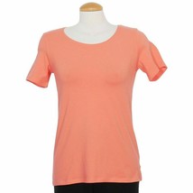 EILEEN FISHER Begonia Pink Organic Cotton Stretch Jersey Short Sleeve To... - $49.99
