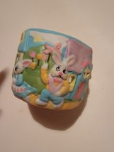Giftco Inc. Porcelain Votive Candle Holder &quot;Bunny Town&quot; Decor Vintage Easter - £18.52 GBP