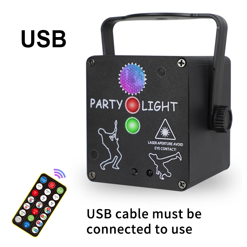 2022 New Small Sound Party Light DJ LED 128 Pattern RGB Laser Disco Projector Ac - £142.47 GBP