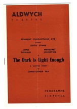 The Dark is Light Enough Program Tickets Aldwych Theatre London Dame Edi... - $19.80