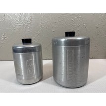 Spun Aluminum Canister Set Coffee and Tea Vintage 1950s - $21.95