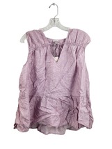 Women&#39;s Ikat Print Sleeveless Smocked V-Neck Top - A New Day Purple XL - $15.13