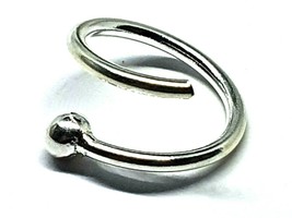 Nose Ring Twist Coil Pull Thru 3mm Ball 8mm Ring 18g (1.0mm) Sterling Silver - £4.01 GBP