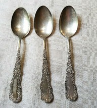 Lot of 3 Wm Rogers & Sons Spoons Silverplate AA 5 7/8" Florida Pattern - $16.25