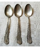 Lot of 3 Wm Rogers &amp; Sons Spoons Silverplate AA 5 7/8&quot; Florida Pattern - £12.71 GBP