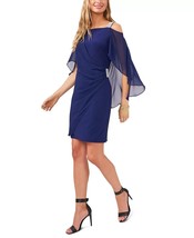 MSK Beaded-Strap Capelet-Back Dress Midnight Size M $79 - $33.66