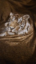 Reversible Big Cat Tiger Brown Fleece Blanket Throw 54 x 74 - £13.93 GBP