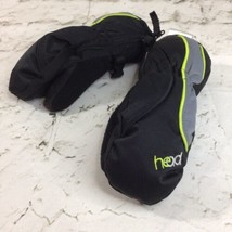 Head Winter Gloves Mittens Sz XXS Childs Black Neon Green Gray - $7.91