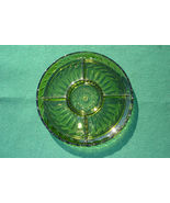 Sinclair Gas Relish Tray Green Glass 13&quot; Divided Starburst Scalloped Veg... - £43.83 GBP