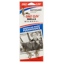 Eagle Claw, Baitholder, Snells, Sz 12, 10, 8, 6, 4, 2, Qty 24, Fishhooks... - £5.46 GBP