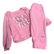 Calvin Klein Baby Girls Pink Top &amp; Pants 2 Pc Set Outfit Soft Size 6/9 Months - £7.89 GBP