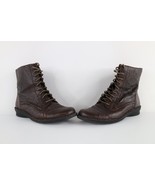 Clarks Bendables Womens Size 9.5 M Leather Side Zip Combat Boots Brown - $1,104.11 MXN