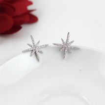Sole Memory Exquisite Zircon Snowflake Star Anise Star Creative Sweet Silver Col - £7.80 GBP