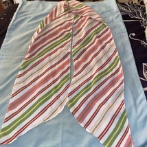 Women’s  Sheer Scarf 55” Long X 6.5” Wide  Striped Print  Pink White Green - £2.97 GBP