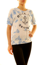 SUNDRY Womens T-Shirt Belle Crew Neck Comfortable Blue Size S - £28.48 GBP