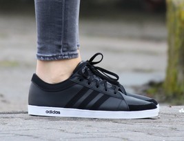 ADIDAS Mens Calneo Laidback Lo Solid Black Sneakers Size US 7.5 F39049 - £30.50 GBP