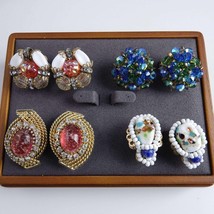 Hobe Vintage Costume Jewelry Clip on Earrings 4 pairs - £158.32 GBP