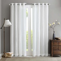 Madison Park Renee Fuzzy Sheer Curtain Panel - 50 x 84 (White) - £12.61 GBP